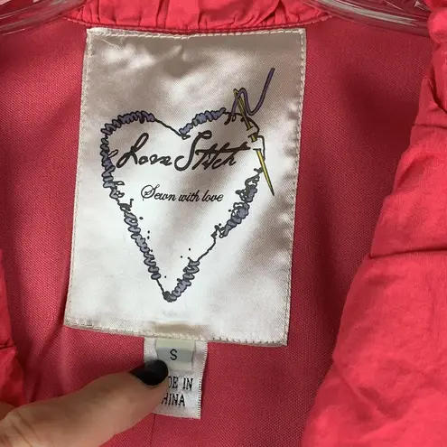 Lovestitch LNWT Coral Puff Sleeve Ruched Waist Peplum Jacket