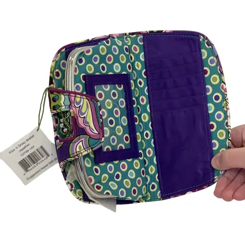 Vera Bradley NWT  Kiss N Snap Wallet Heather Pattern Fabric Snap Closure Card Slo