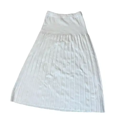 New Vintage Signature Separates Cream Pleated MIDI Skirt size Medium