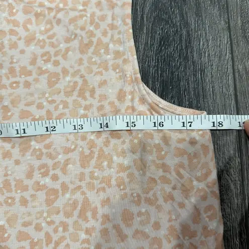 Nine West  Light Peach Leopard Print High-Neck Tank, Size M thumbnail 3