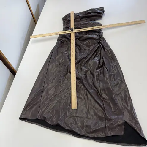 ALC Frank A.L.C. Dress Womens 8 Brown Andie Faux Leather Strapless Cutout