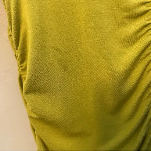 Soft Surroundings rachel ruched jersey knit top in green chartreuse color large