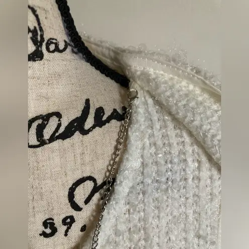 🌞NWOT Alfred Dunner White Sequin 3/4 Sleeve with Detachable Necklace Sweater #W Silver Size undefined - Image 7