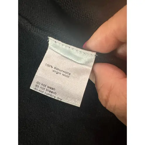 Akris Punto Colorblock Virgin Wool Wrap Midi Dress Beige Black Size 14