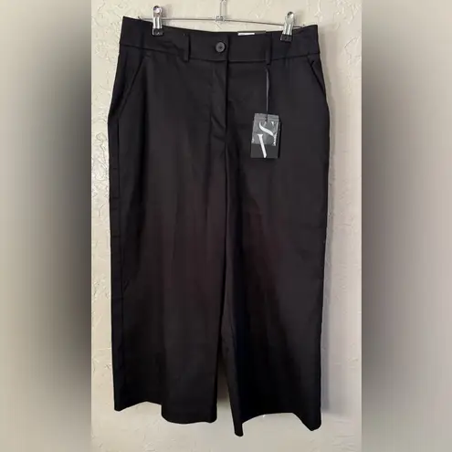 Simply Vera Vera Wang Capri Pants Women Wide Leg Size 10 Black NWT