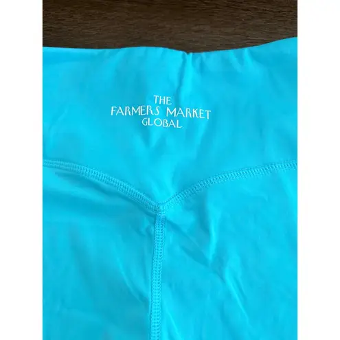 Farmers Market Bike Shorts High Waist Athletic Pocket tennis ball Blue XS