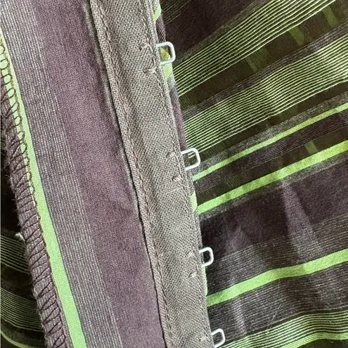 Promod Green and Black Fitted Button Down Shirt Size XS