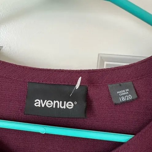 Avenue Plum Blouse 3/4 Sleeves Size 18/20