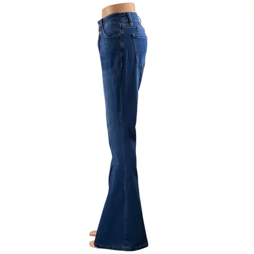 Flying Banana Blue High Waisted Bell Bottom Flared Bootcut Denim Jeans Size 8