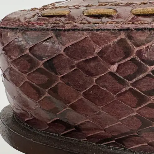 Derek Lam Donya Snakeskin & Suede Lace Up Ankle Boots Red Gold Details Size 8