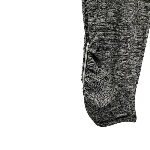 Tangerine Cropped Ruched High Waisted Moto Zipper Athletic Space Dye Leggings