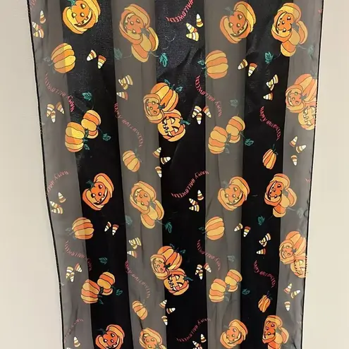 JACK Halloween Black and Orange Pumpkins  O’ Lanterns, Candy Corn Polyester Scarf