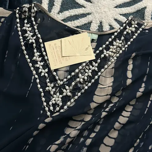 Boston Proper New Women's Debbie Katz South Beach Silk Beaded Kraftan Swimsuit Beach Coverup