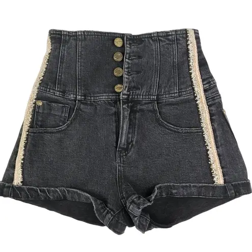 Miss Sixty  Angel Collection High Waist Denim Short Coquette Acubi Y2K Boho Sz 24