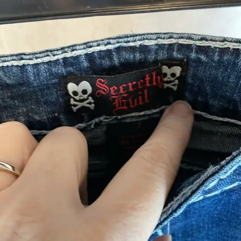 Embellished Denim Jeans Rhinestone Pockets Dark Wash Cute Western Blue Size undefined