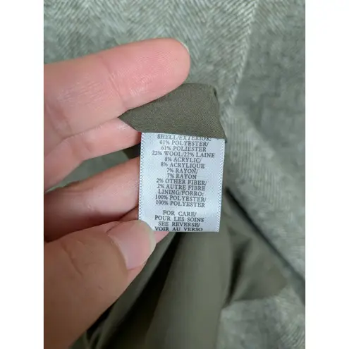 Torn By Ronny Kobo Moss Green Tyra Coat Wool Blend Double Breasted Women's Large