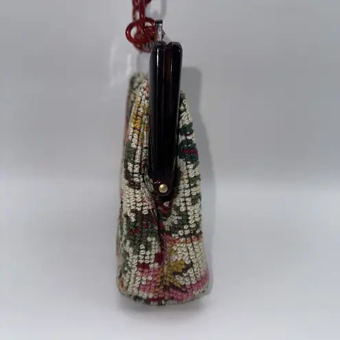 Handmade Vintage Tapestry Carpet Lucite Kiss Lock Mini Handbag Shoulder Bag 9"x7" Clutch