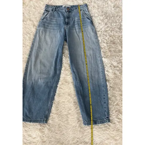 Bershka Wide Leg Jeans Women's 30 Light Wash Denim High Rise Casual