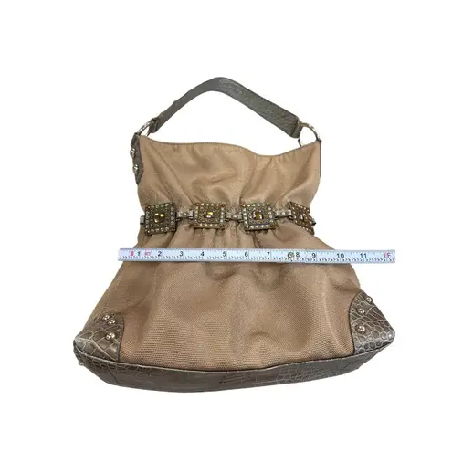 Kathy Van Zeeland Womens Gold Retro jeweled Hobo Handbag SKU 7811