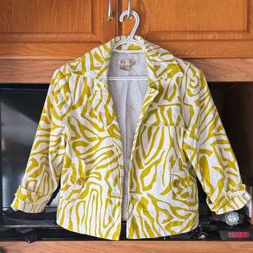 Transitions Stylish Yellow Patterned Jacket size L Size L