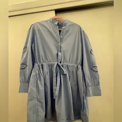 Chic Light Blue Long Sleeve Dress Size L