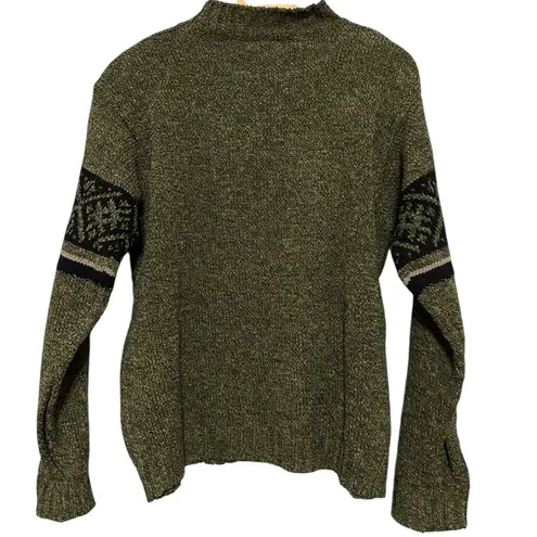 United Colors Of Benetton Vintage Women’s XL Hunter Green Fair Isle Arms Sweater