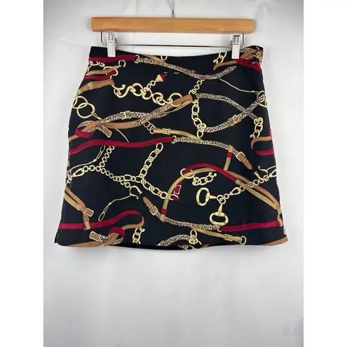 Women’s EP Pro Size 6 Black Skort with Chain Pattern Gold