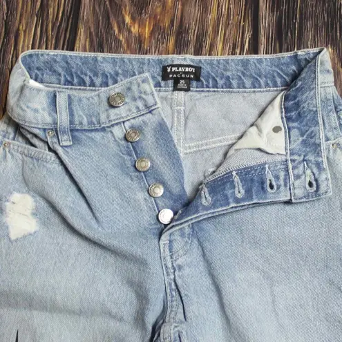 PacSun Playboy By  - Eco Super Distressed High Waisted Baggy Jeans - Size 25‎