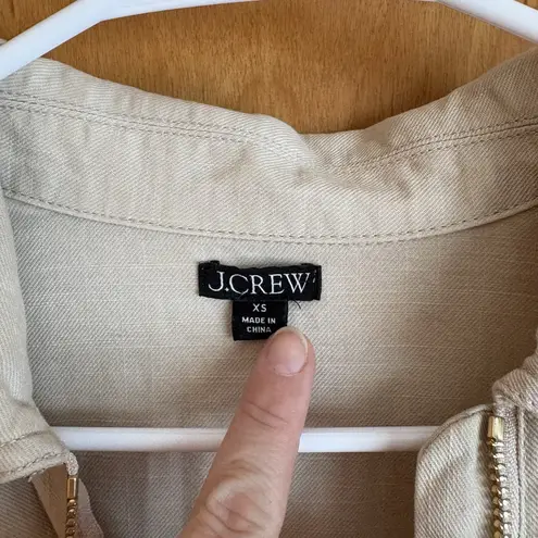 J.Crew  Cinched zip-up dress in drapey cotton Womens XS Beige Tan CA555