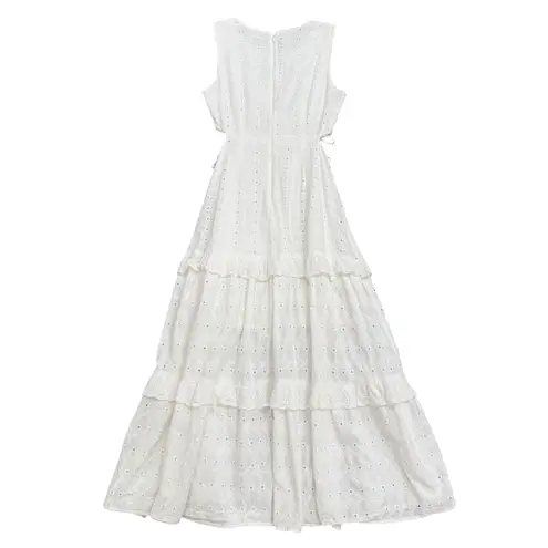 Slate + Willow Eyelet Midi Dress in White, Size S