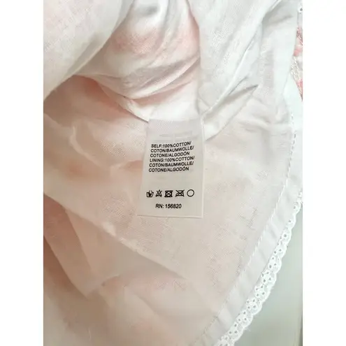 NWT Allison New York Cleo High Waisted Smocked Mini Skirt White Multi Women's S