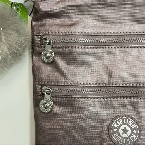 Kipling Purse Keiko Mini Crossbody Monkey Key Charm Lightweight Pockets Metallic