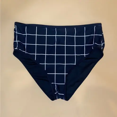 Aqua Couture Black White Gridlock High Waist With Contrast Bindi Bikini Bottom L Size L - Image 1