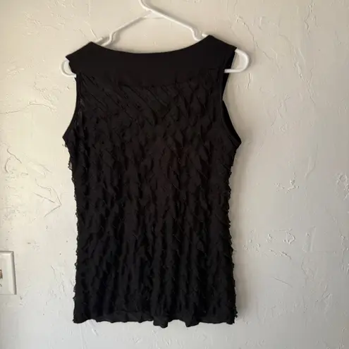 Saint Tropez West Black Textured Tank M Y2K Grunge Studded Going Out Top Size M