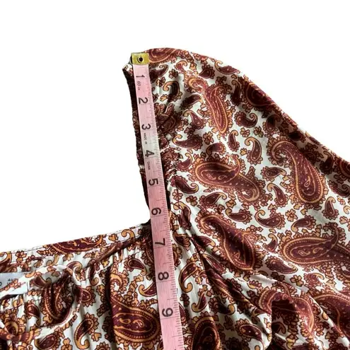 Faithfull the Brand Faithful The Brand Naline Mini Dress in Burgundy Sable Paisley- size 6