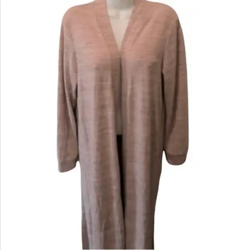 Soma  Long Heather LS Duster Sz. M  Side Splits Midi Length Lightweight Layering - Image 2