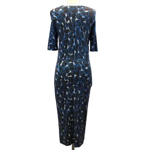 Love moschino Womens US 6 Abstract Floral Sweater Dress Blue Gray White