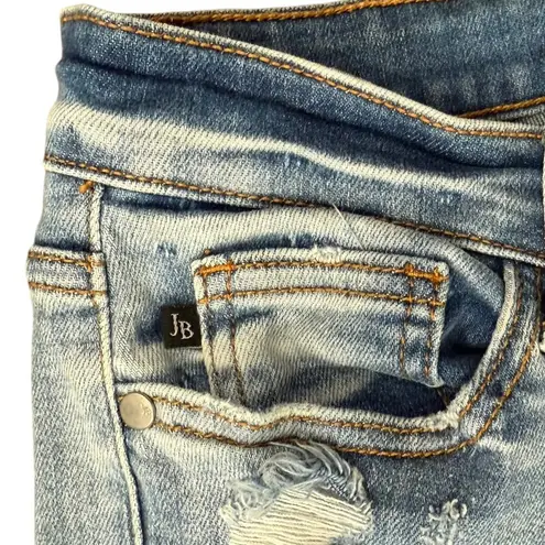 Judy Blue Distressed Raw Hem Blue Light Wash Boyfriend Jeans size 5 / 27