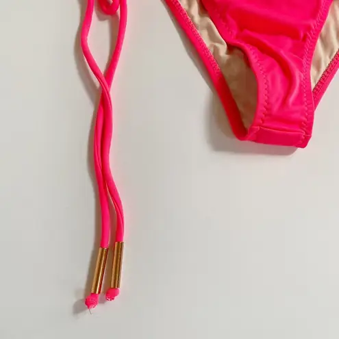 Eberjay Eberjey Womens Pink String Bikini Bottoms Swim Suit Size L NWT Resort Beach Vaca