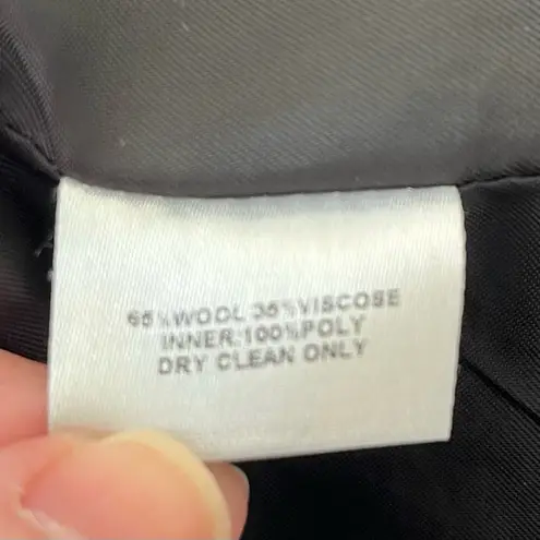 Alpha60 Drape Front Wool Blend Tie Front Jacket Black Fleck Mid Length Size XS