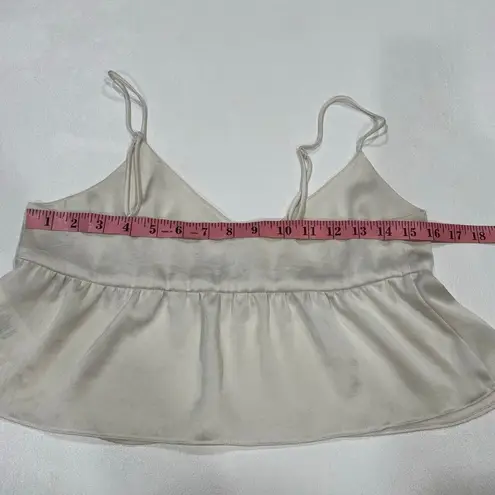 Wilfred Aritzia Satin Babydoll Cami Ivory White Tank Top Size XS