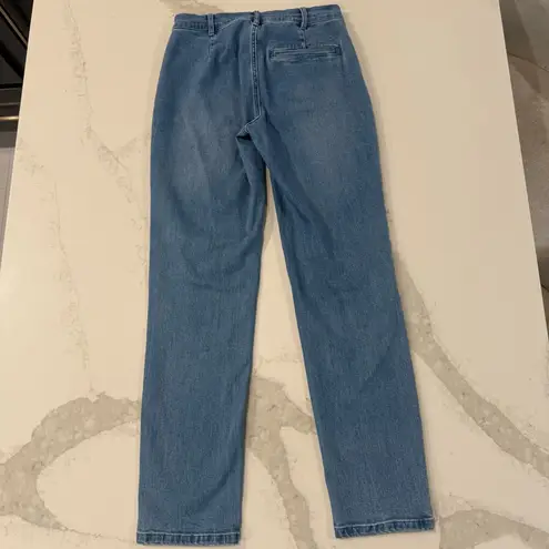 J. McLaughlin Yara Straight Tapered Leg Denim Jeans Women’s 0 Medium Indigo Blue