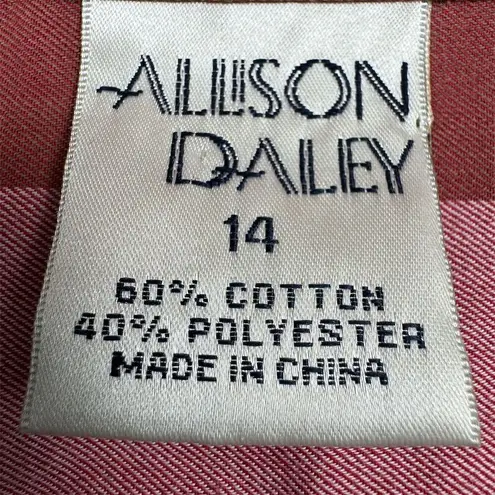 Allison Daley Women's Plaid Button-Up Shirt Size 14 Vintage 90s Style