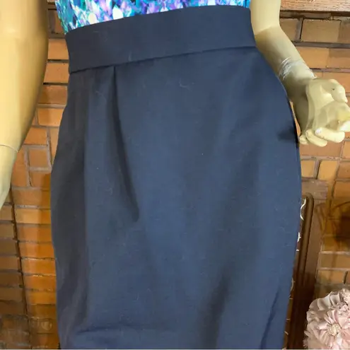 VINTAGE ANGELICA NAVY BLUE PLEATED PENCIL MIDI SKIRT NWT (12)