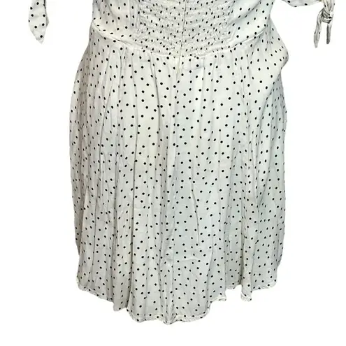 Reformation  Quin in Pepper Polka Dot Mini A Line Smocked Dress Women’s Size 12 - Image 6