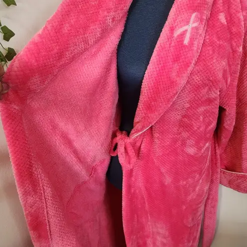 Pink Breast Cancer Awareness Plush Robe Size M