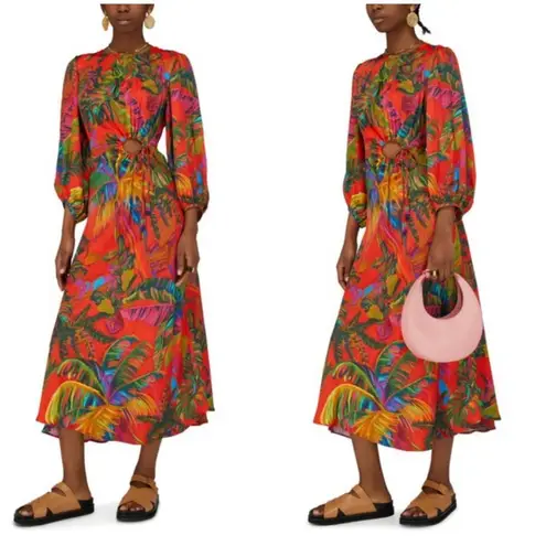 Farm Rio ππ Urban Jungle Midi Dress ~ XS NWT