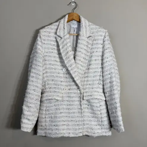 MISA Los Angeles Penny Tweed Blazer Jacket Women's XS Winter White Career NWT