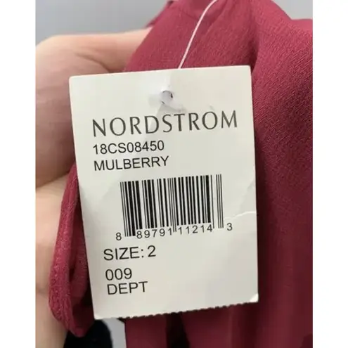 Cooper St Dress Womens 2 Mulberry Ruffle Wrap Tulip Hem Midi Nordstrom 18CS08450 Red