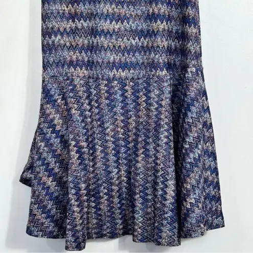 Maeve  byAnthropologie - Westwater Knit Chevron Blue Dress Drop Waist- Size Small